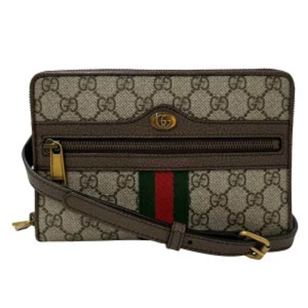 Gucci Bags GG Supreme Sherry Handbag Shoulder Bag Canvas Beige Gray